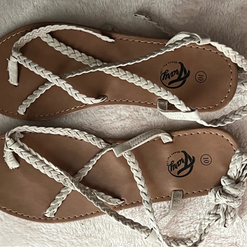 Flat lace up sandals!